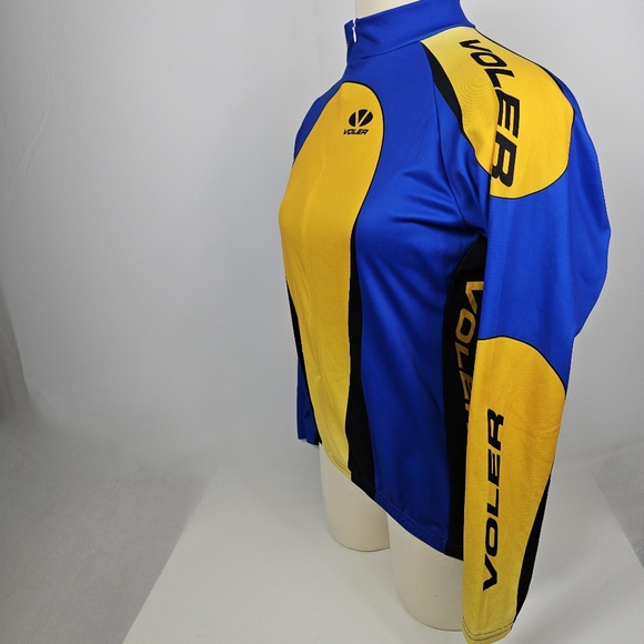 Voler women's Size 3XL 3/4 Zip Cycling Jersey Made in USA Blue Yellow and black - Picture 4 of 15